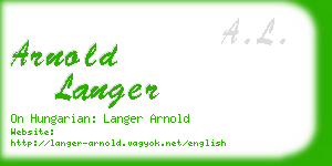 arnold langer business card